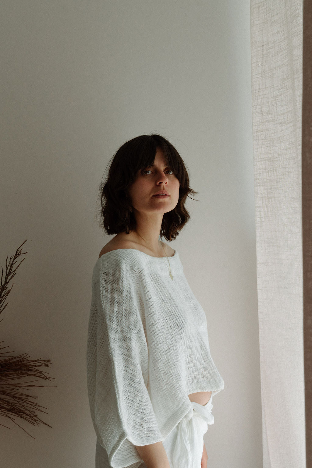 Olive Top Heavyweight White