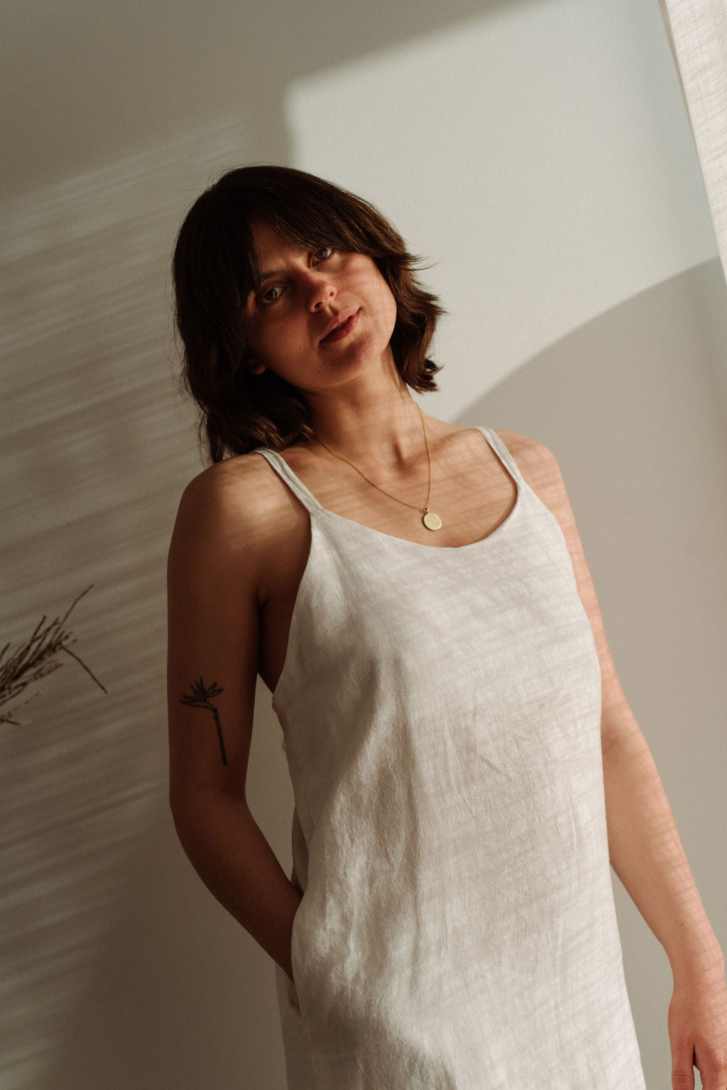 Esme Stonewashed Dress White