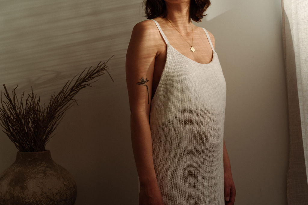 Esme Dress Heavyweight White