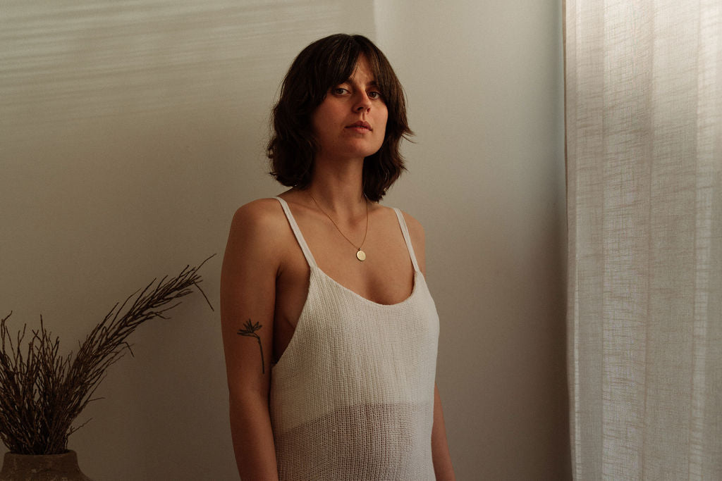 Esme Dress Heavyweight White